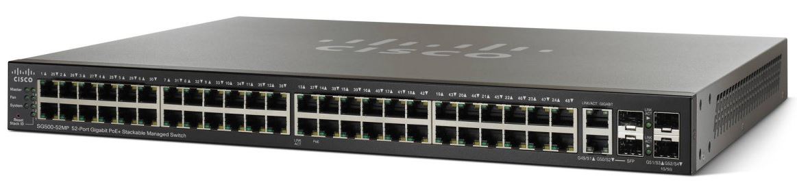 Cisco SG500-52MP-K9G5-RF 52-port Gigabit Max PoE+ Stackable Managed Switch RF