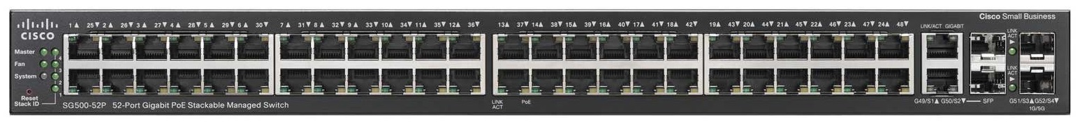 Cisco SG500-52P-K9 52-port Gigabit POE Stackable Managed Switch