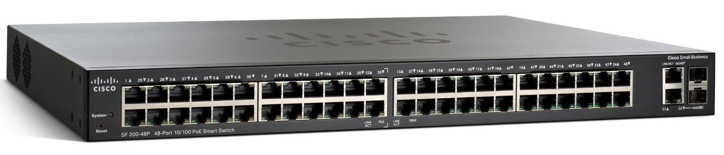 Cisco SLM248PT - SF200-48P 48-Port 10/100 PoE Smart Switch Refresh