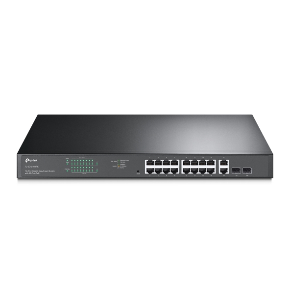 TP-Link JetStream 16-Port Gigabit Easy Smart PoE+ Switch with 2 SFP Slots