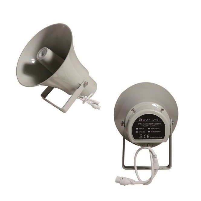 15W Grey SIP Horn Speaker Outdoor SIP-S22, IP67 Waterproof, 15W, PoE, 48K OPUS Audio Codec