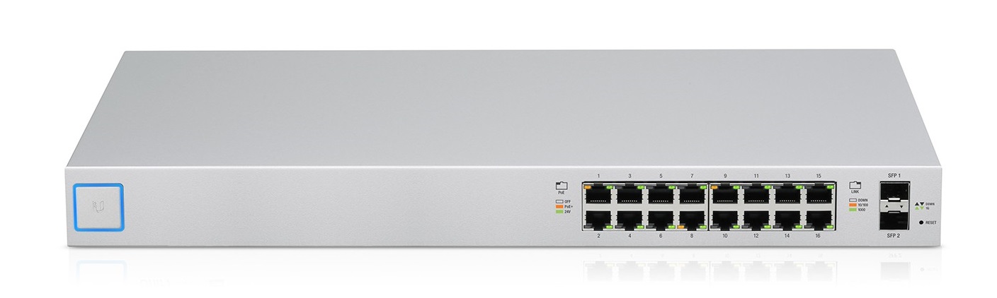 Ubiquiti Networks UniFi USW-16-POE Gen2 Configurable 16-Port Gigabit PoE Ethernet Switch with SFP 