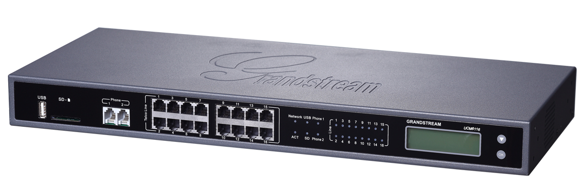 Grandstream UCM6116 IP PBX Appliance (2 FXS and 16 FXO Ports)