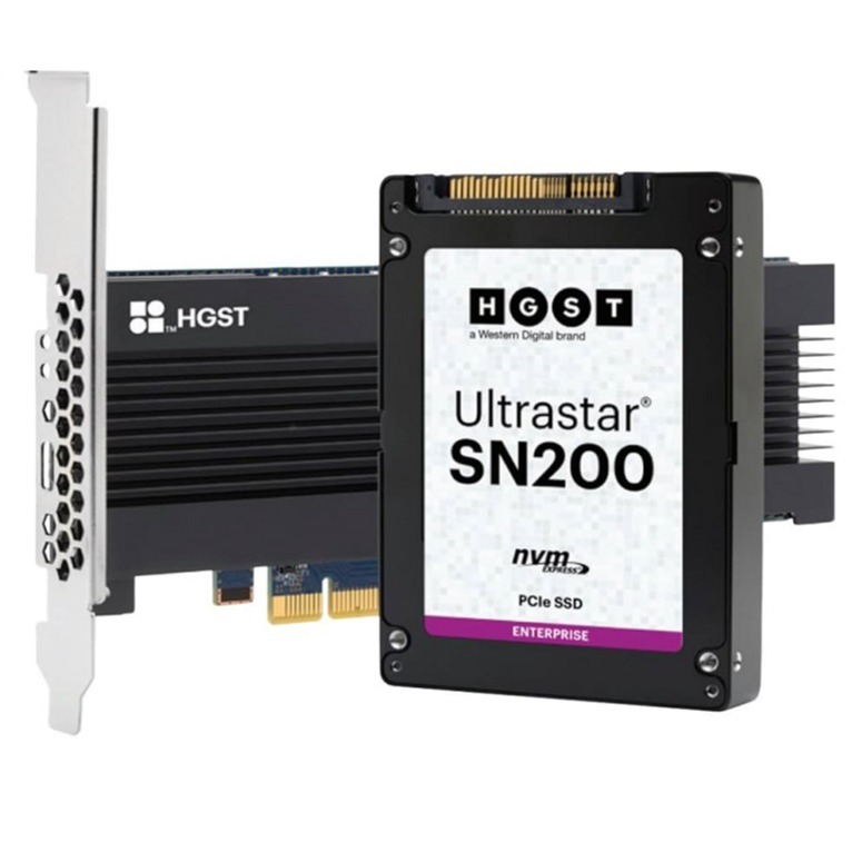 Ultrastar DC SN200 SSD NVMe 3.84TB , AIC HH-HL, PCIe 3.0 x8, 1200K/75K IOPS (R/W), DWPD 3 