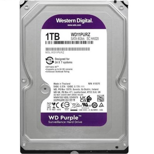 WD Purple Surveillance Hard Drive - 1TB