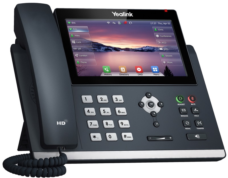 Yealink T46U IP Phone, 16 VoIP Accounts. 4.3-Inch Color Display. Dual USB 2.0, Dual-Port Gigabit Ethernet