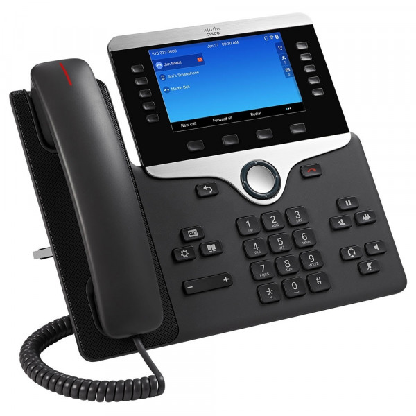Cisco IP Business Phone 8861, 5-inch WVGA Color Display, Gigabit Ethernet Switch, Class 4 PoE, WLAN Enabled, 2 USB Ports