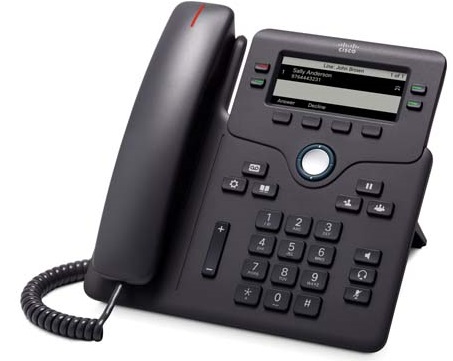 Cisco IP Phone 6861 with Adaptor, PC Port, 4 Line SIP, WiFi, with Multiplatform Firmware