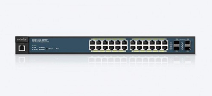 EnGenius 24 Gigabit 802.3at/af PoE+ Port Full Power Layer 2 Managed Switch, 4 SFP Ports, 410W PoE Budget with up to 30W per port,