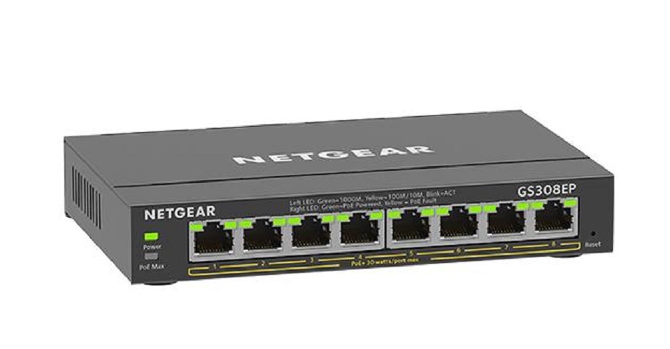 Netgear 300 Series Smart Plus (GS308EP) 8-Port PoE+ Gigabit Ethernet Plus Switch