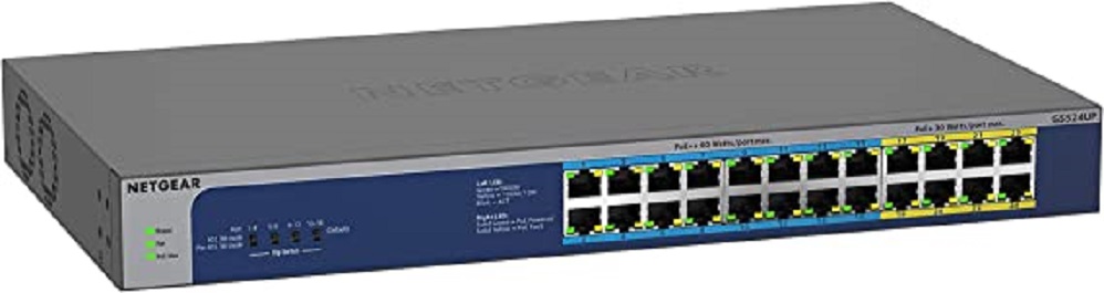 24-Port Gigabit Ethernet High-Power PoE+ Unmanaged Switch with 16-Ports PoE