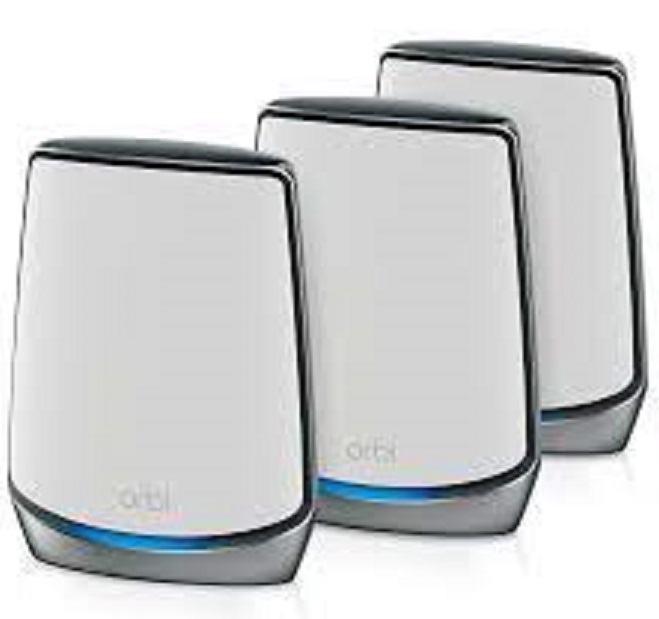 NETGEAR Orbi Tri-Band WiFi 6 Mesh System, AX6000, Router + 2 Satellites, Cover up to 525 sqm