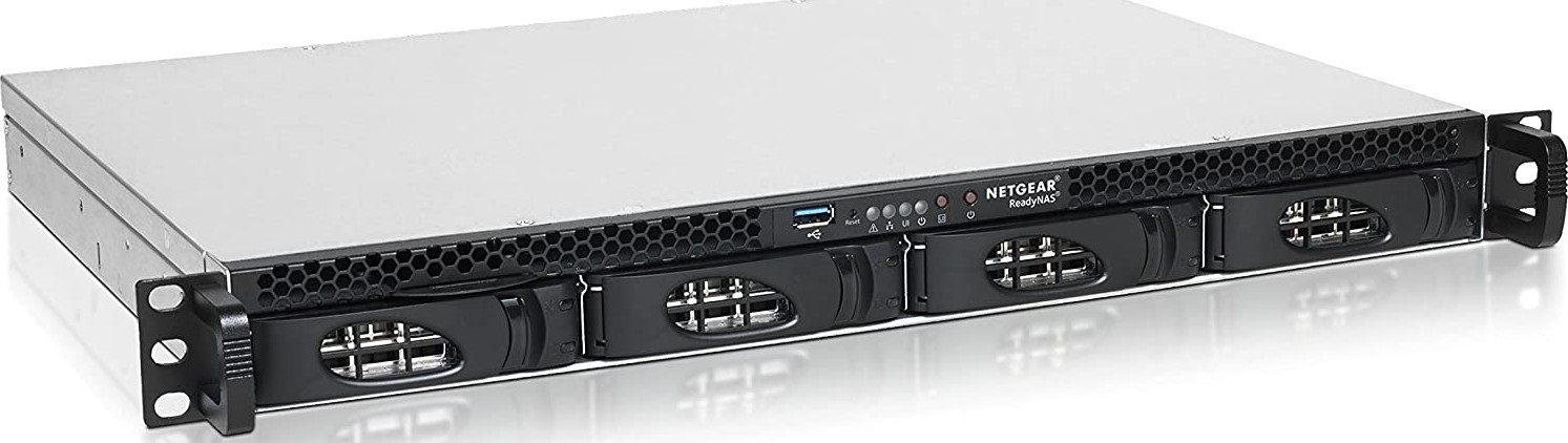 4 Bay (each bay upto 16TB) Rackmount NAS, Intel Celeron Dual Core 2.0 GhZ  Processor, 2GB ECC RAM, 2xUSB3.0, 1xUSB2.0, 2x1G Ethernet Port
