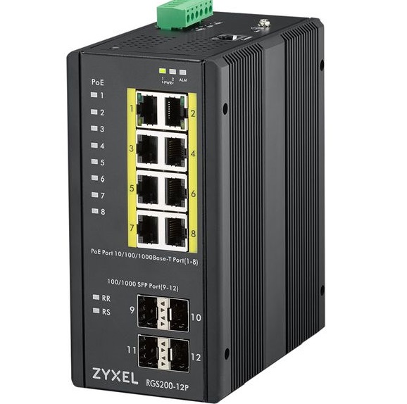 12-port GbE Managed PoE Switch